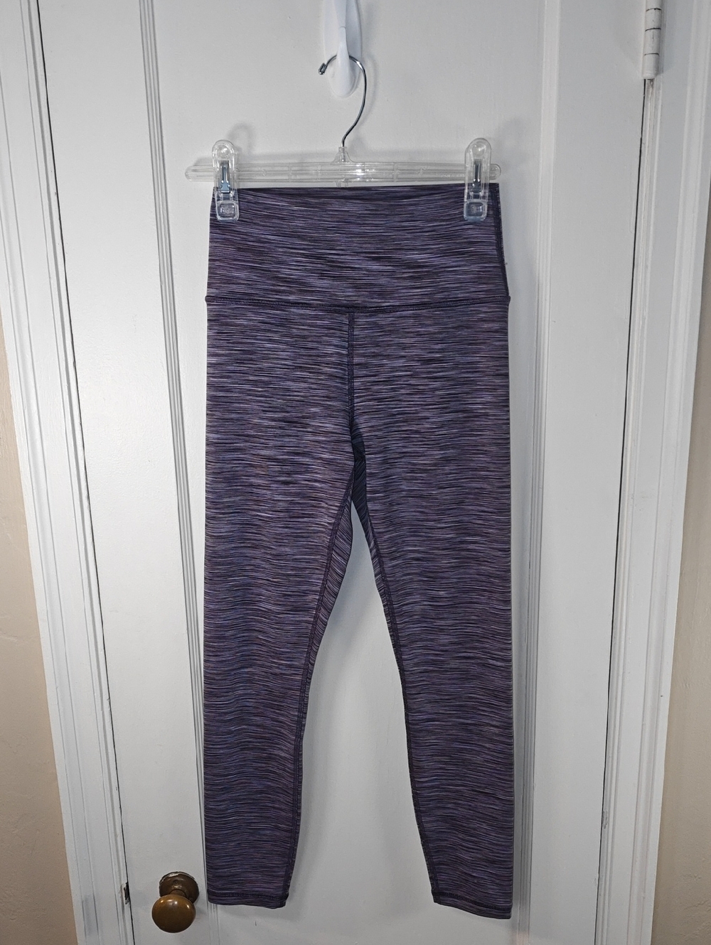 Athleta "Transcend" Purple Space-Dye Textured 7/8 Leggings